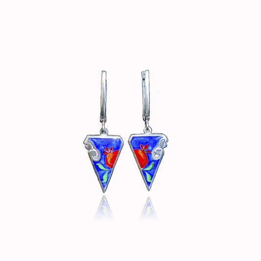 Pomegranate in Blue Earrings